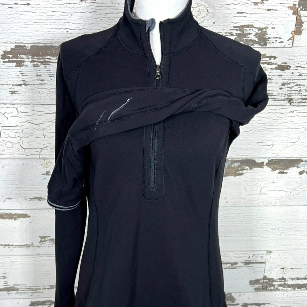 LULULEMON Women's Reversible Run U-Turn Grey/Black 1/2 Zip Pullover Sz 6 W3708S - Picture 7 of 7